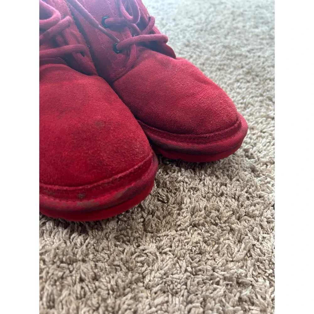 UGG Neumel‎ Red Suede Lace Up Slipper Boots Mens 7